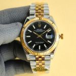 Clean Factory Rolex Datejust 2836-2 Black Face Watch 41mm